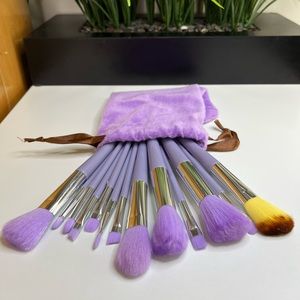 ❌❌SOLD❌❌NEW💥 13 piece makeup brush set w carrying bag purple face blush blen